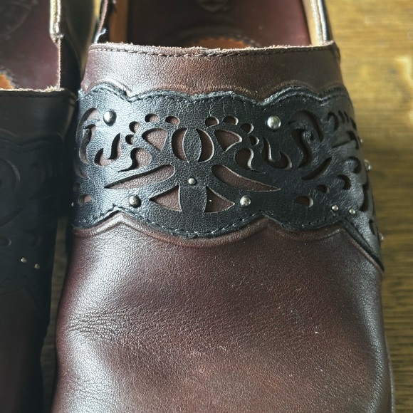 Ariat Brown Leather Clog Slip On Heels Western Comfort Shoes 8.5B - Picture 10 of 11
